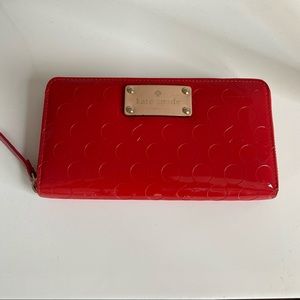 Kate Spade zip around wallet, red
